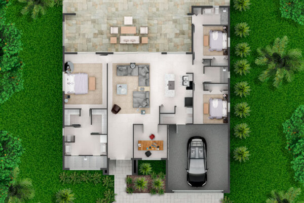 Kai House Floor Plan with Pool: Construction Services In Cape Coral, FL | Pascal Construction Inc.